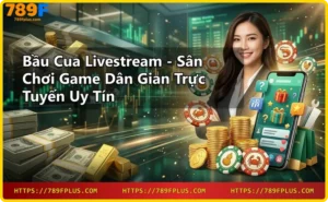 Bàn bầu cua livestream với dealer và ánh đèn neon