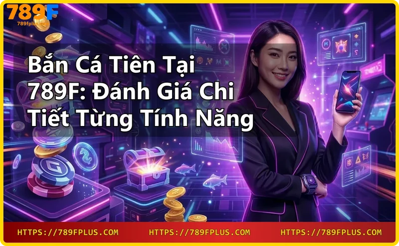 Hình ảnh giới thiệu game bắn cá tiên tại 789F với màn hình holographic và phụ kiện chơi game