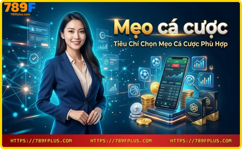 Hình ảnh máy tính bảng với checklist và các biểu tượng độ tin cậy, phù hợp, linh hoạt minh họa tiêu chí chọn mẹo cá cược